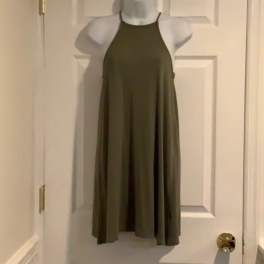 FOREVER 21  Green Loose Fit Casual Minimalist Coastal Grandma Resort Sundress S